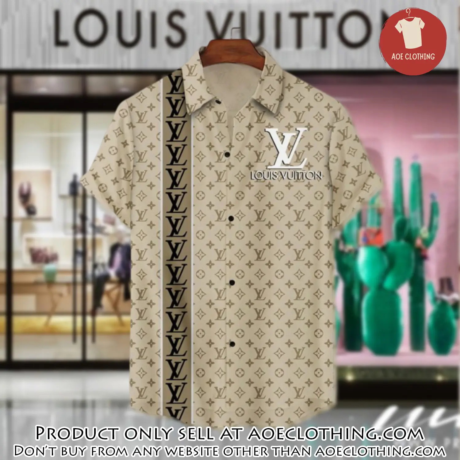 Lv louis vuitton luxury hawaiian shirt & short set lhs1191 aoe1111654